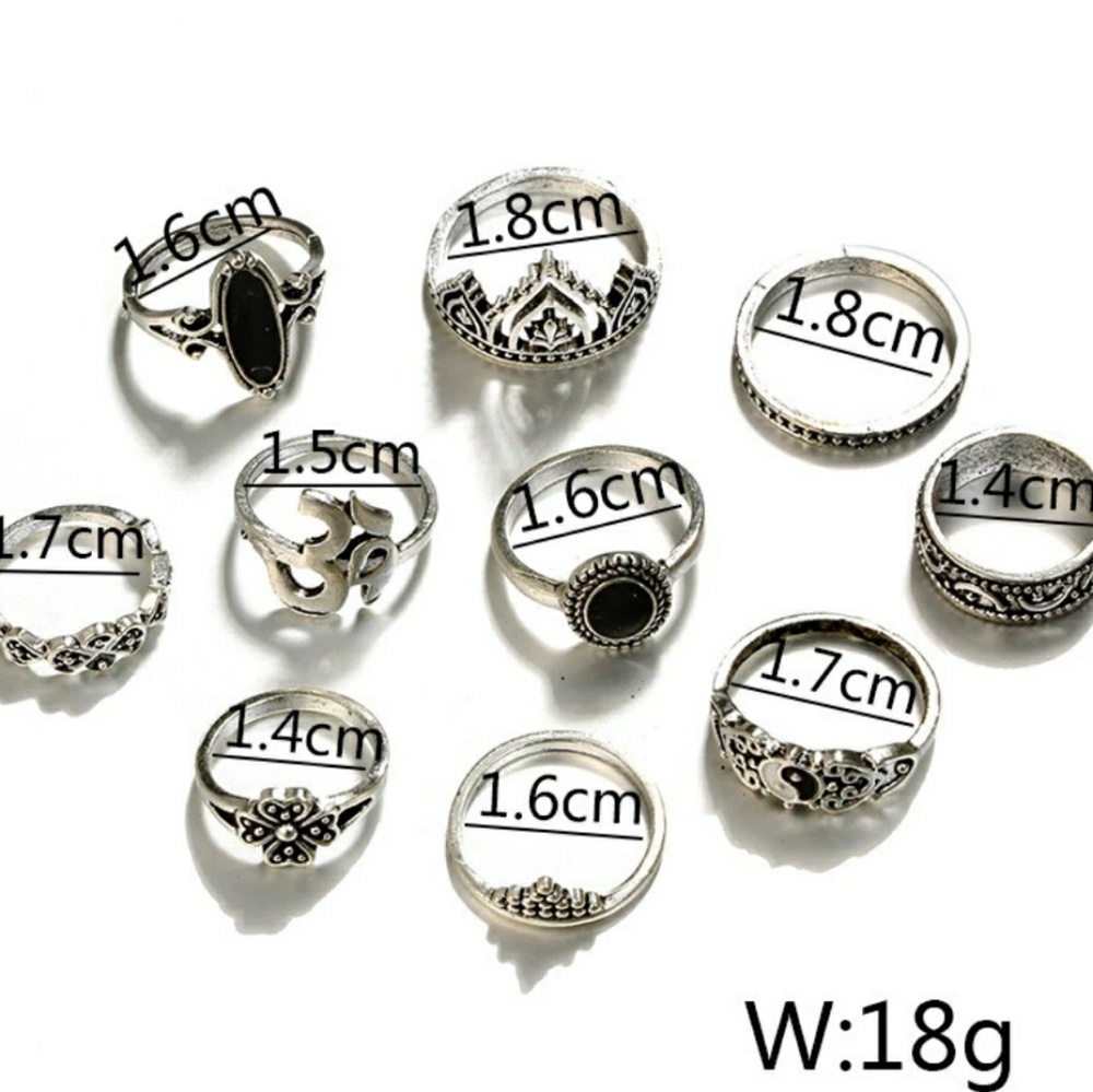 NWOT 10 Piece Boho Midi Rings - Picture 2 of 4